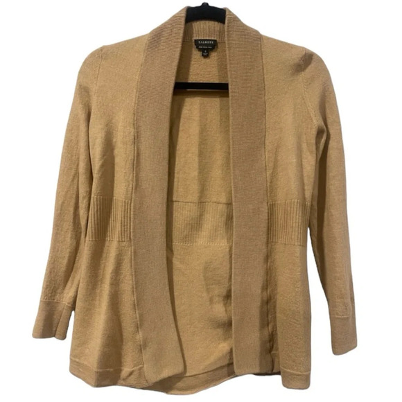 🚩 Final Sale- Talbots | Merino Wool Neutral Open Front Cardigan, Size Small - Picture 2 of 7